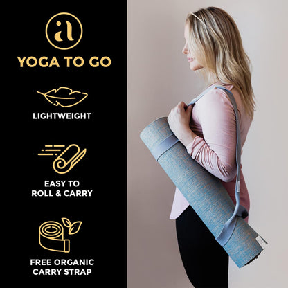 Organic Yoga Mat - Natural Jute Yoga Mats - Large Non Slip Eco Friendly Yoga Mats with Carrying Strap - Reversible Jute per - Extra Long Yoga Mat 72 Inch - 5Mm - All Types of Yoga - Vegan