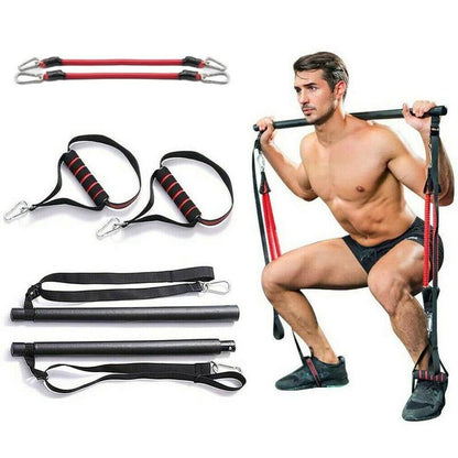 Pilates Bar Kit with Resistance Bands Portable Home Gym Workout Equipment Perfect Stretched Fusion Exercise Bar and Bands